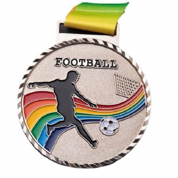 Football medal ribbon soft enamel