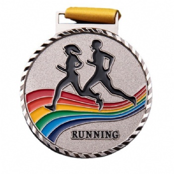 run medal ribbon soft enamel